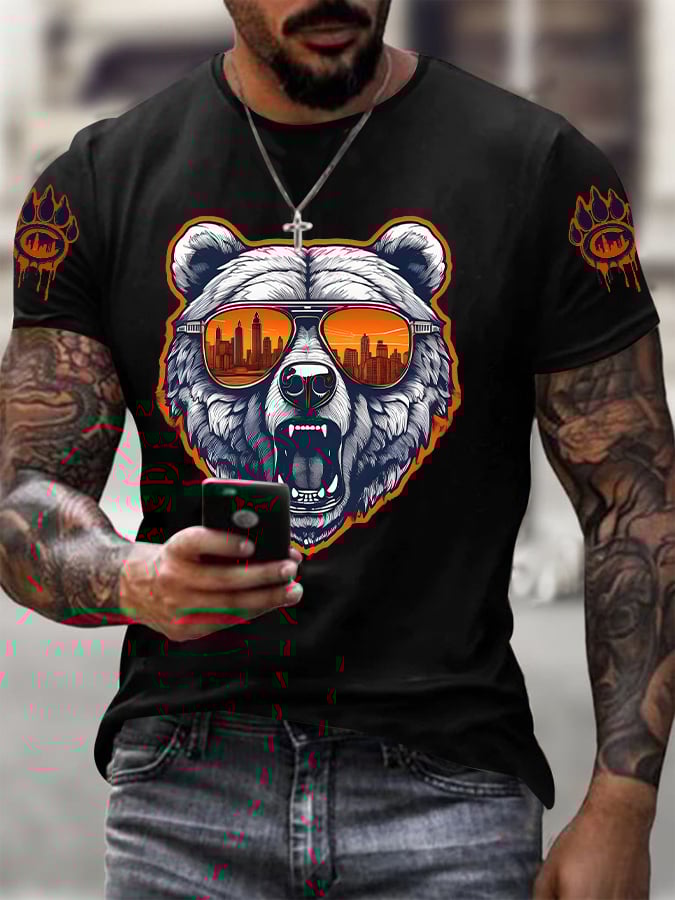 Men's Football Print Casual T-shirt