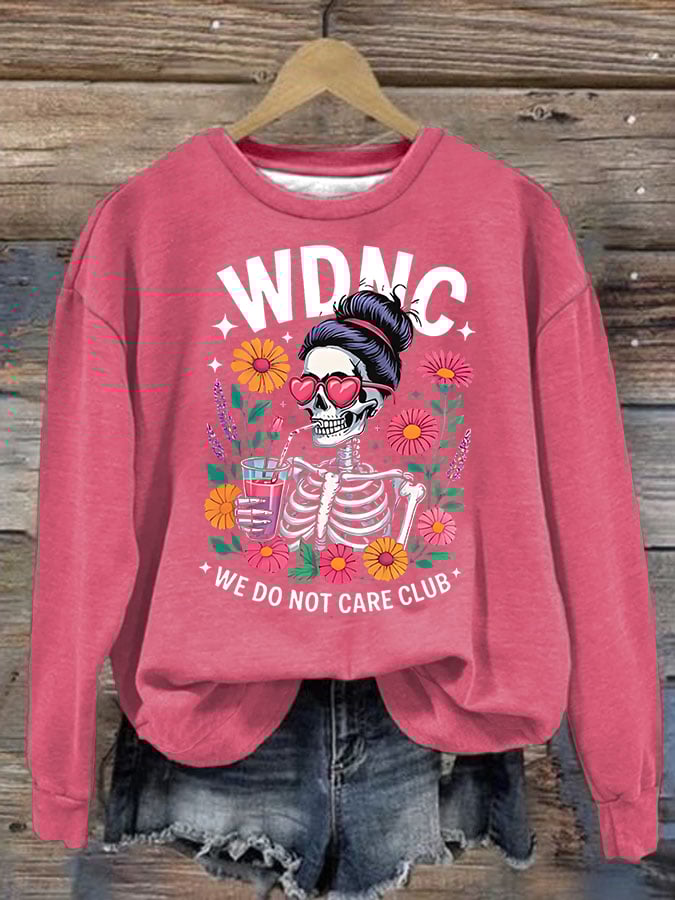 Women's Retro Funny Proud Member Of Club We Do Not Care Menopause Perimenopause Print Sweatshirt