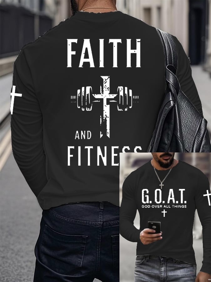 🔥Buy 3 Get 15% Off🔥Men's Raven's Gym Faith  Printed Long Sleeve Top