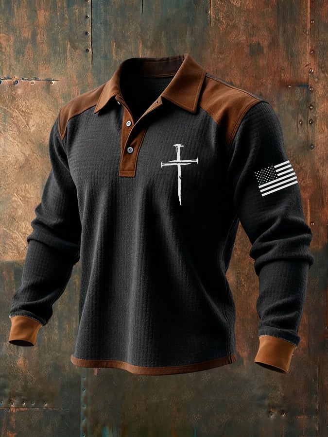 Men's Casual Faith Checkered Jacquard Sweatshirt