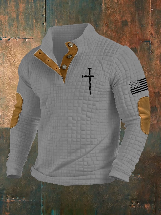 Men's Casual Faith Checkered Jacquard Sweatshirt