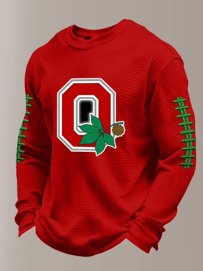 Men's Rugby Print Casual Long-Sleeved Top