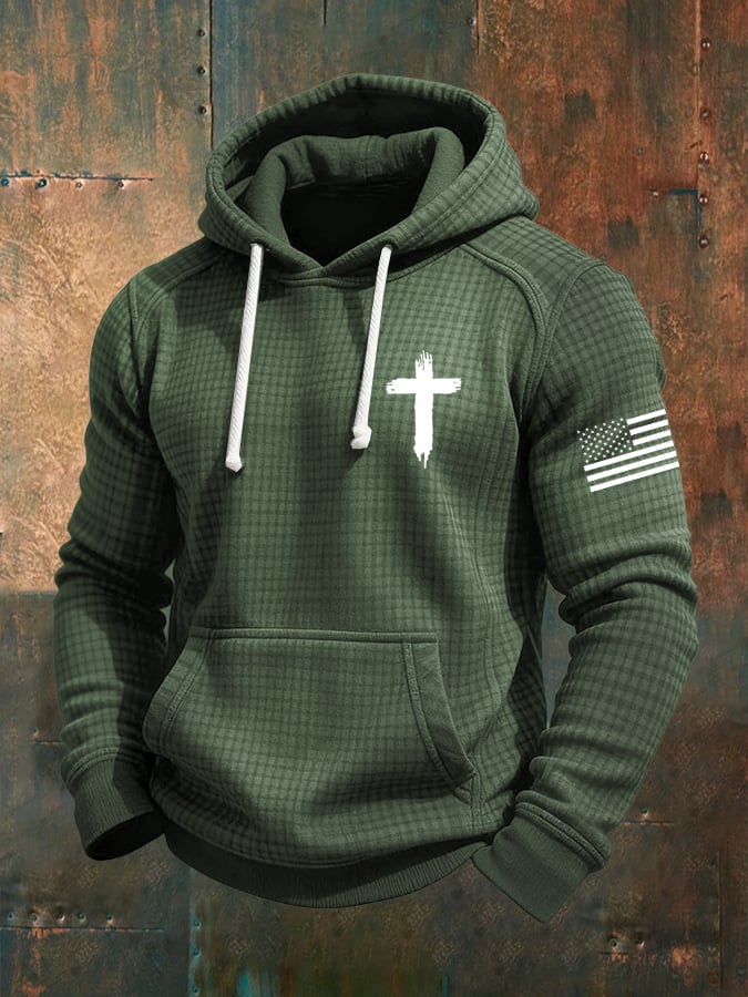 Men's Casual Faith Checkered Jacquard Sweatshirt