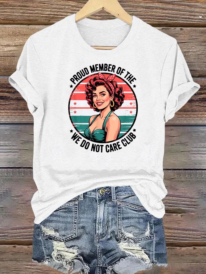 Women's Retro Funny Proud Member Of Club Menopause Perimenopause Print T-Shirt