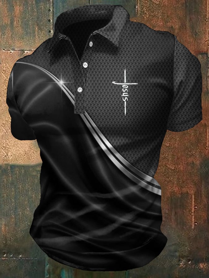 š„Buy 3 Get 15% Offš„Men's Casual Christian Print Polo Shirt