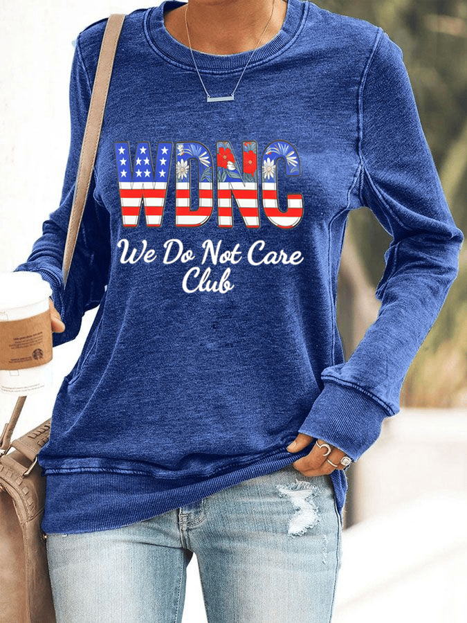 Women's Retro Funny Proud Member Of Club We Do Not Care Menopause Perimenopause Print Knitted Tops