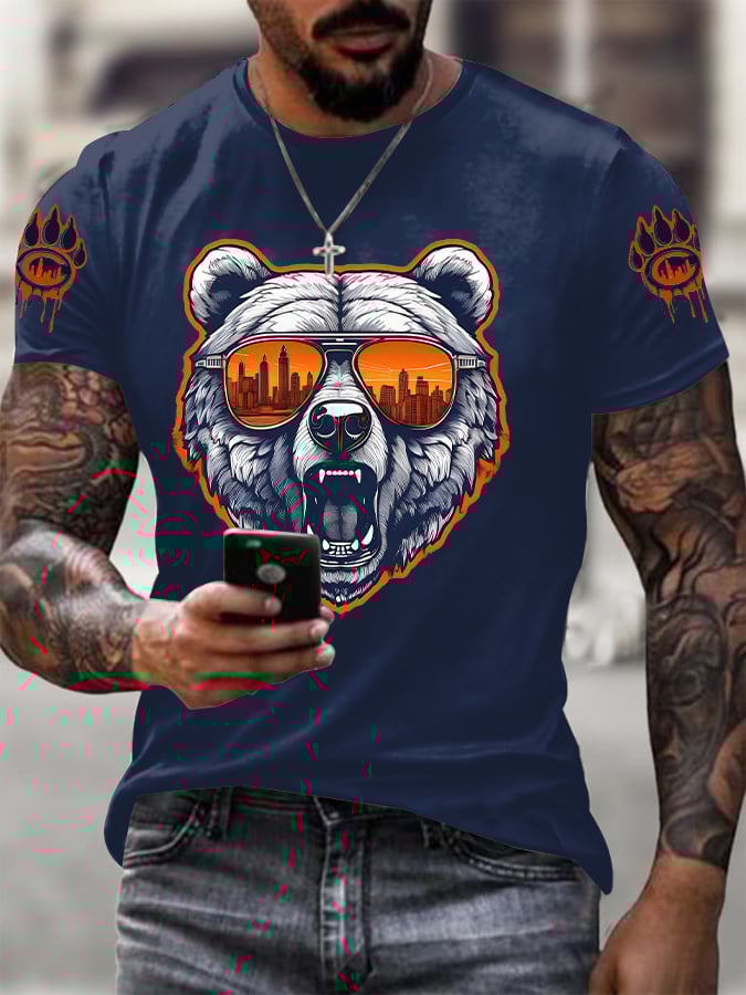 Men's Football Print Casual T-shirt