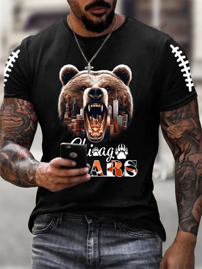 Men's Football Print Casual T-Shirt