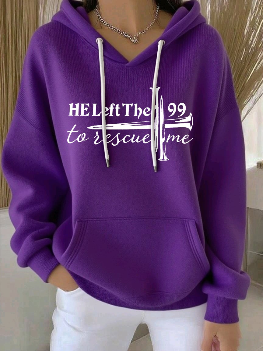 Women's Faith Print Casual Hoodie