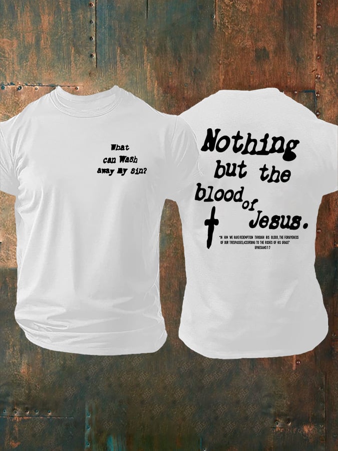 🔥Buy 3 Get 15% Off🔥Only The Blood Of Jesus Print Unisex Oversized Printed T-Shirt