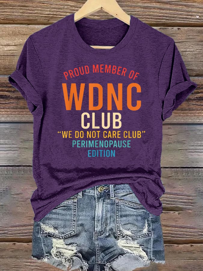 Women's Retro Funny Proud Member Of Club Menopause Perimenopause Print T-Shirt