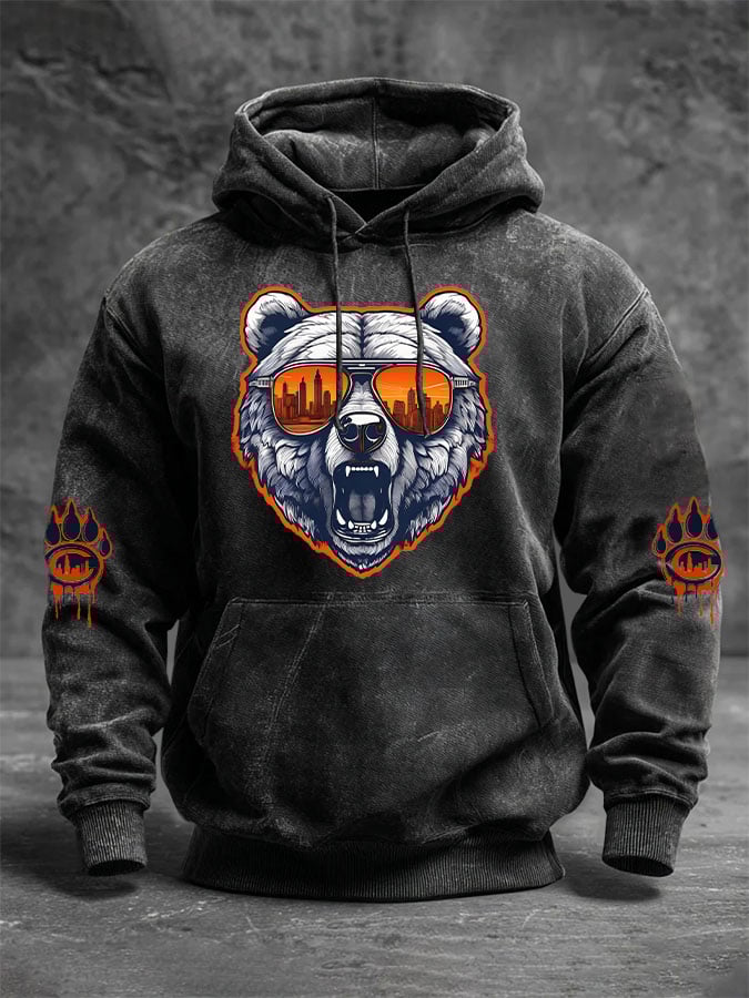 Men's Rugby Print Long Sleeve Hoodie