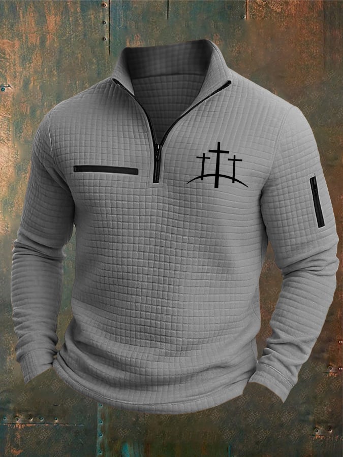 🔥Buy 3 Get 15% Off🔥Men's Casual Retro Checkered Jacquard Contrast Color Sweatshirt