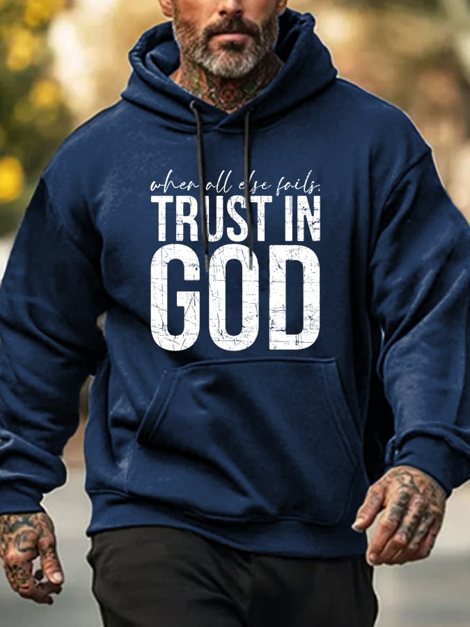 Men's Always Trust in God Faith Print Sweatshirt