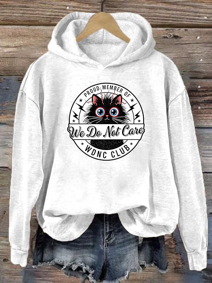 Women's Retro Funny Proud Member Of Club We Do Not Care Menopause Perimenopause Print Hoodie