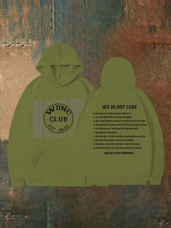 Women's Retro Funny Proud Member Of Club We Do Not Care Menopause Perimenopause Print Hoodie