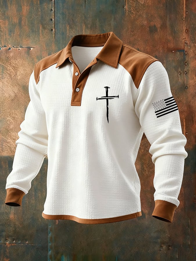 Men's Casual Faith Checkered Jacquard Sweatshirt