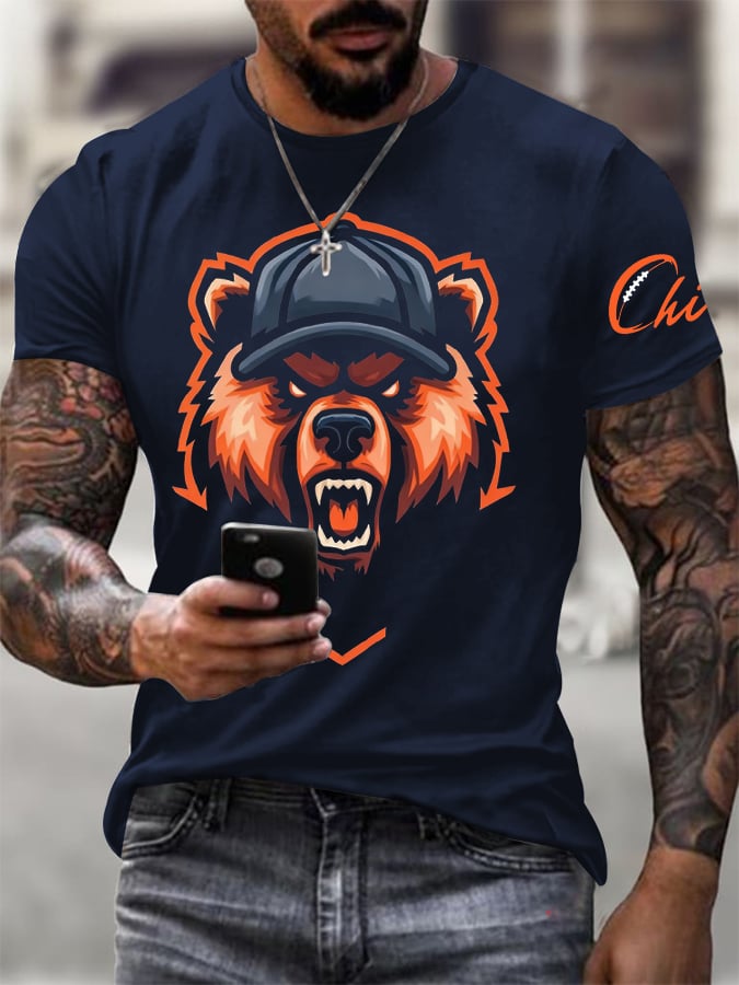 Men's Football Print Casual T-Shirt
