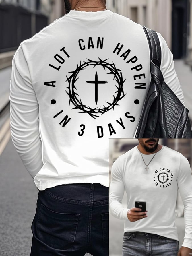 🔥Buy 3 Get 15% Off🔥Men's Raven's A Lot Can Happen In 3 Days Printed Long Sleeve Top