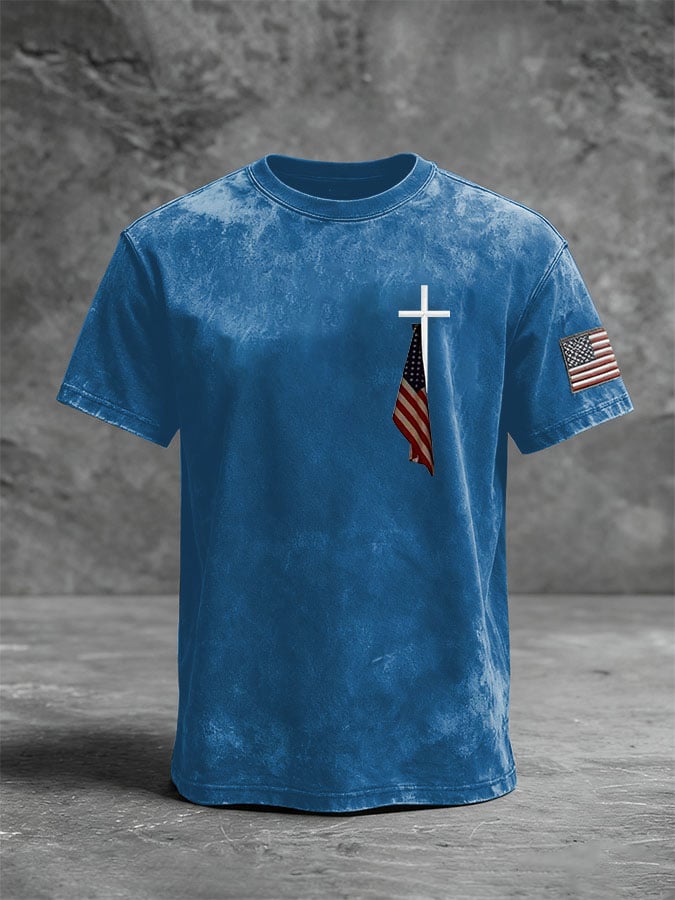 🔥Buy 3 Get 15% Off🔥Men's Retro Cross Flag Casual T-shirt