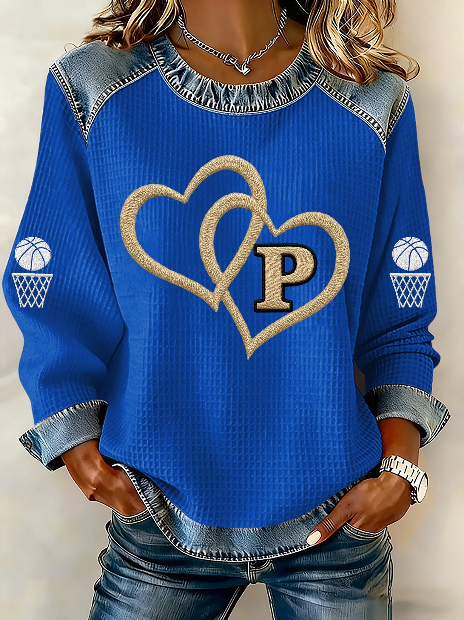 Women's Basketball Print Casual Top