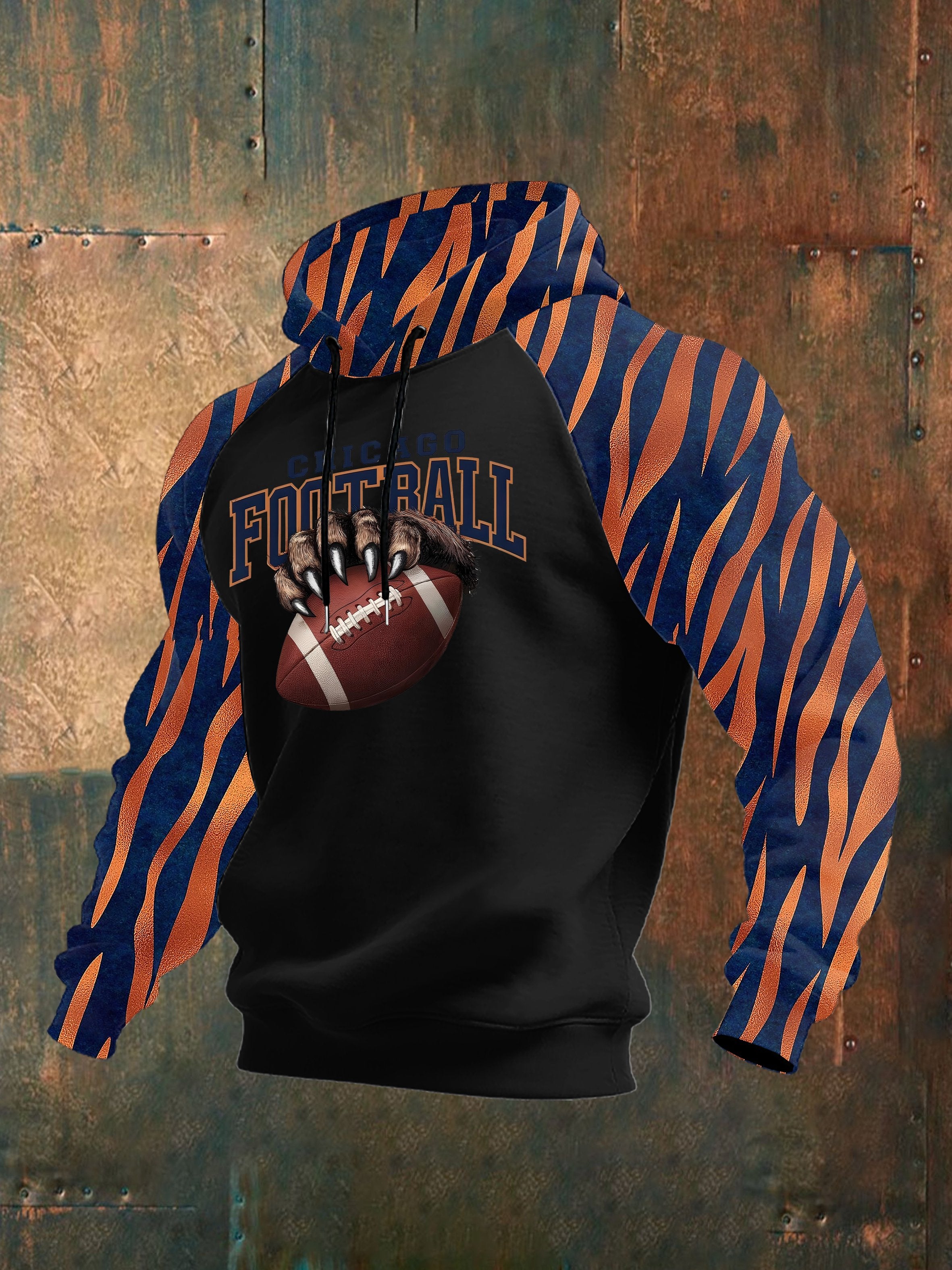 Men's rugby print hoodie