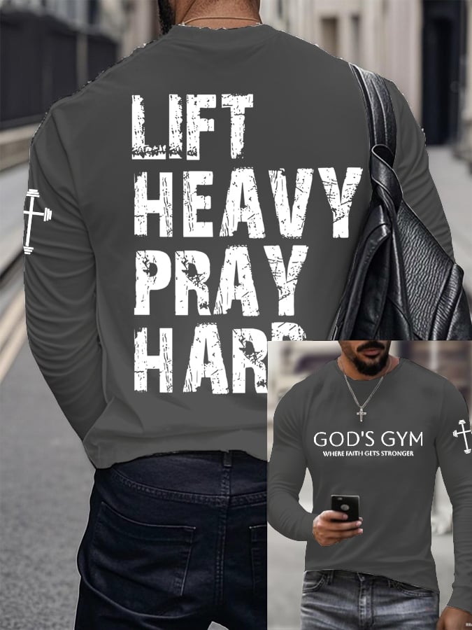 🔥Buy 3 Get 15% Off🔥Men's Raven's Gym Faith  Printed Long Sleeve Top
