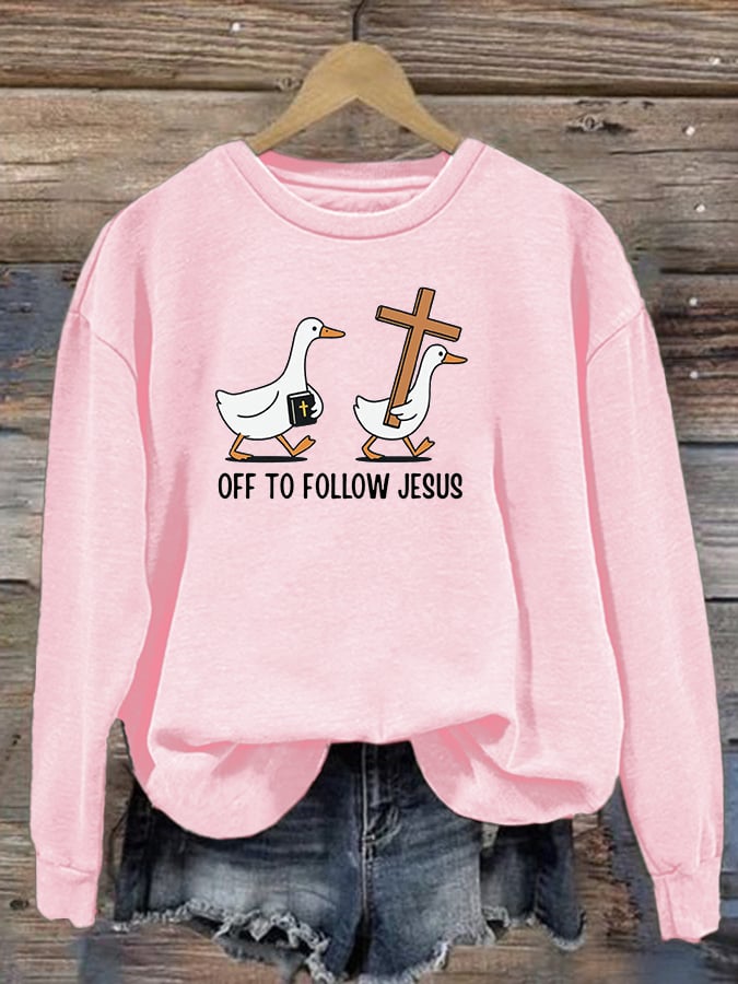 Women's OFF TO FOLLOW JESUS printed Sweatshirt