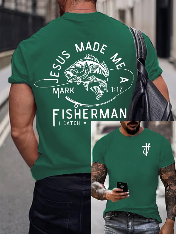 Men'S  fishing Casual Faith Short-Sleeved T-Shirt
