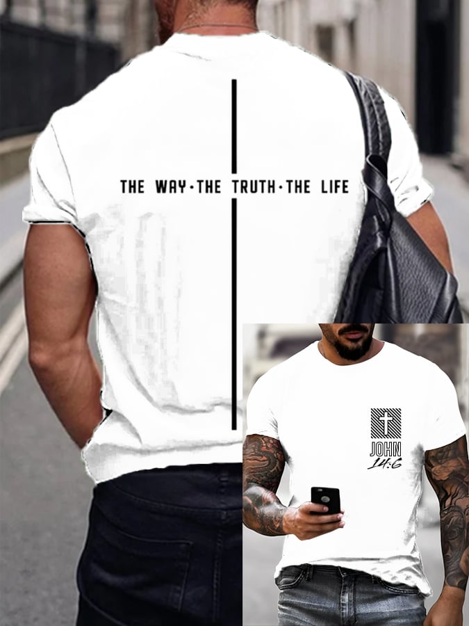 🔥Buy 3 Get 15% Off🔥Men's Vintage Faith The Way The Truth The Life Print T-Shirt