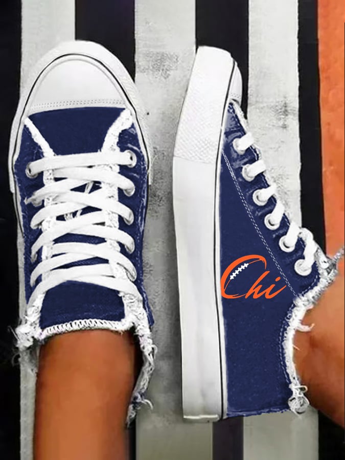 Women'S Football Print Casual Canvas Shoes