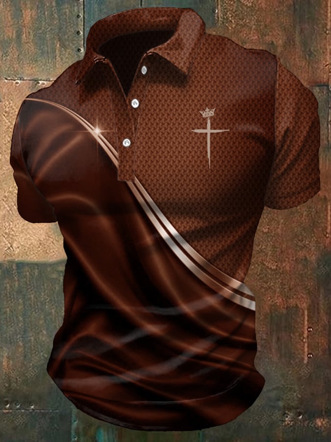 🔥Buy 3 Get 15% Off🔥Men's Casual Christian Print Polo Shirt