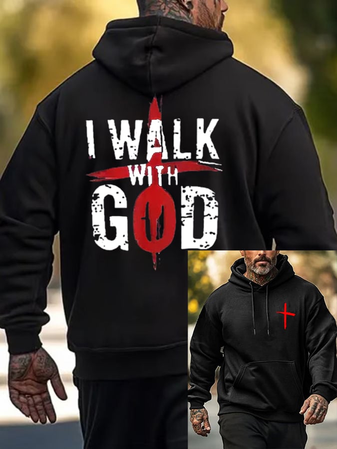 š„Buy 3 Get 15% Offš„Men's Walk With God Printed Casual Hoodie