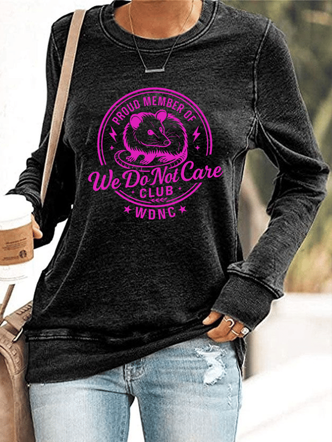 Women's Retro Funny Proud Member Of Club We Do Not Care Menopause Perimenopause Print Knitted Tops