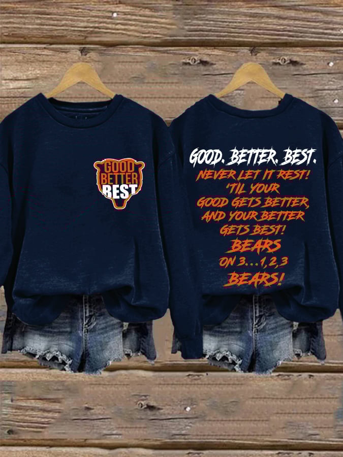 Retro Good Better Best Print Sweatshirt
