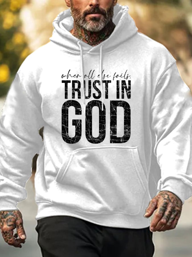 Men's Always Trust in God Faith Print Sweatshirt