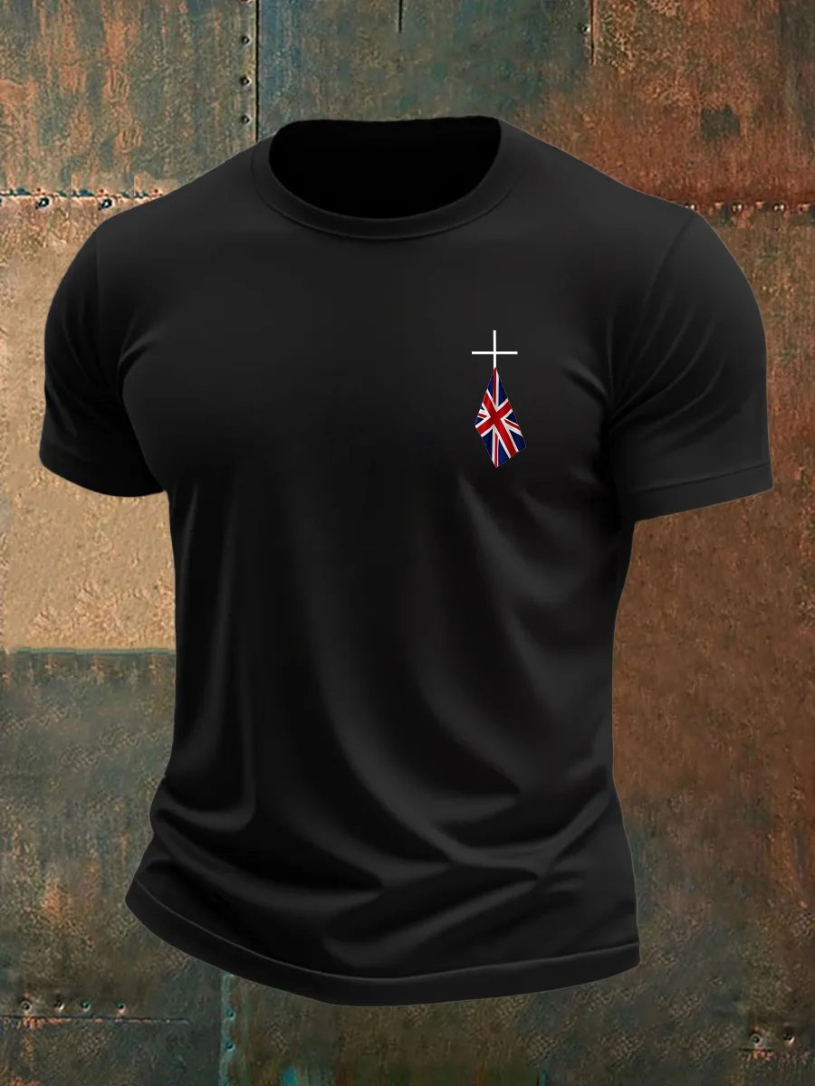 🔥Buy 3 Get 15% Off🔥Men's Union Jack Print Crew Neck T-Shirt