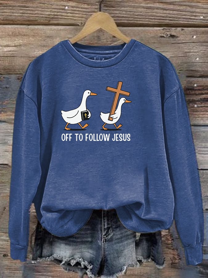 Women's OFF TO FOLLOW JESUS printed Sweatshirt