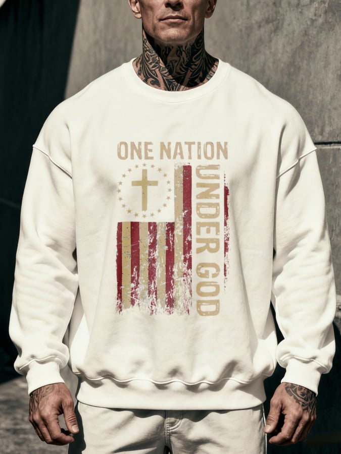 🔥Buy 3 Get 15% Off🔥Men'S Round Neck Casual Faith Print Sweatshirt