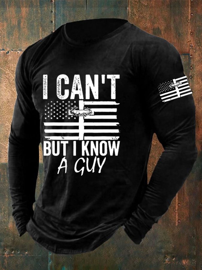 🔥Buy 3 Get 15% Off🔥Men'S I Can’T But I Know A Guy Christian Cross American Flag T-Shirt
