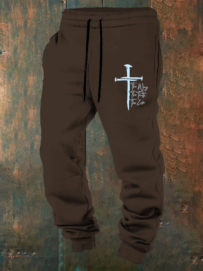 🔥Buy 3 Get 15% Off🔥Men's Jesus The Way The Truth The Life Print Casual Trousers