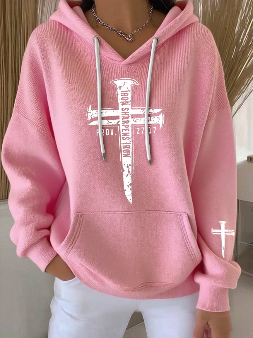 Women's Faith Print Casual Hoodie