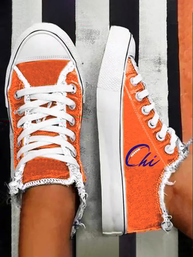 Women'S Football Print Casual Canvas Shoes