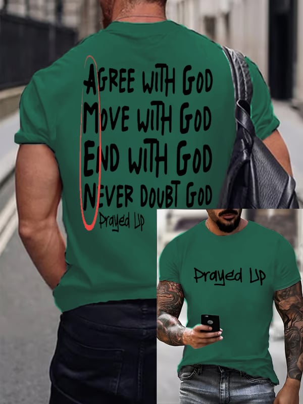 Men'S Casual "I Have Prayed And Been Ready To Face Anything" Faith Short Sleeve T-Shirt