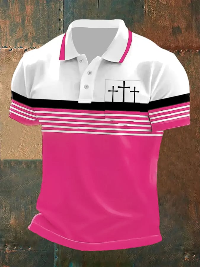 🔥Buy 3 Get 15% Off🔥Men's Retro Faith  Casual Printed With Pocket Polo Shirt