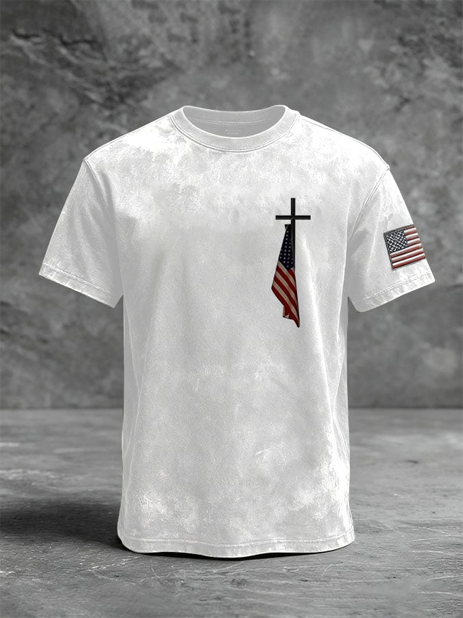 🔥Buy 3 Get 15% Off🔥Men's Retro Cross Flag Casual T-shirt
