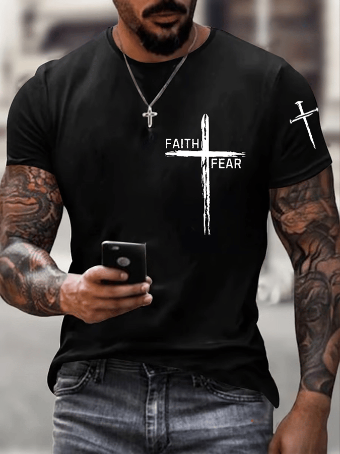 š„Buy 3 Get 15% Offš„Men's Faith Printed Casual T-Shirt