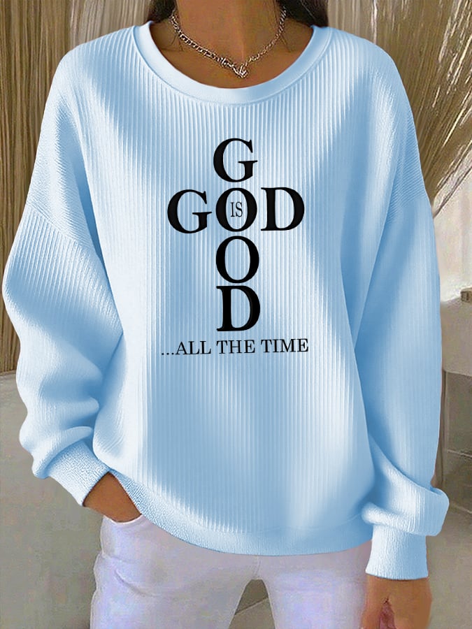 Women's Casual Faith Textured Sweatshirt