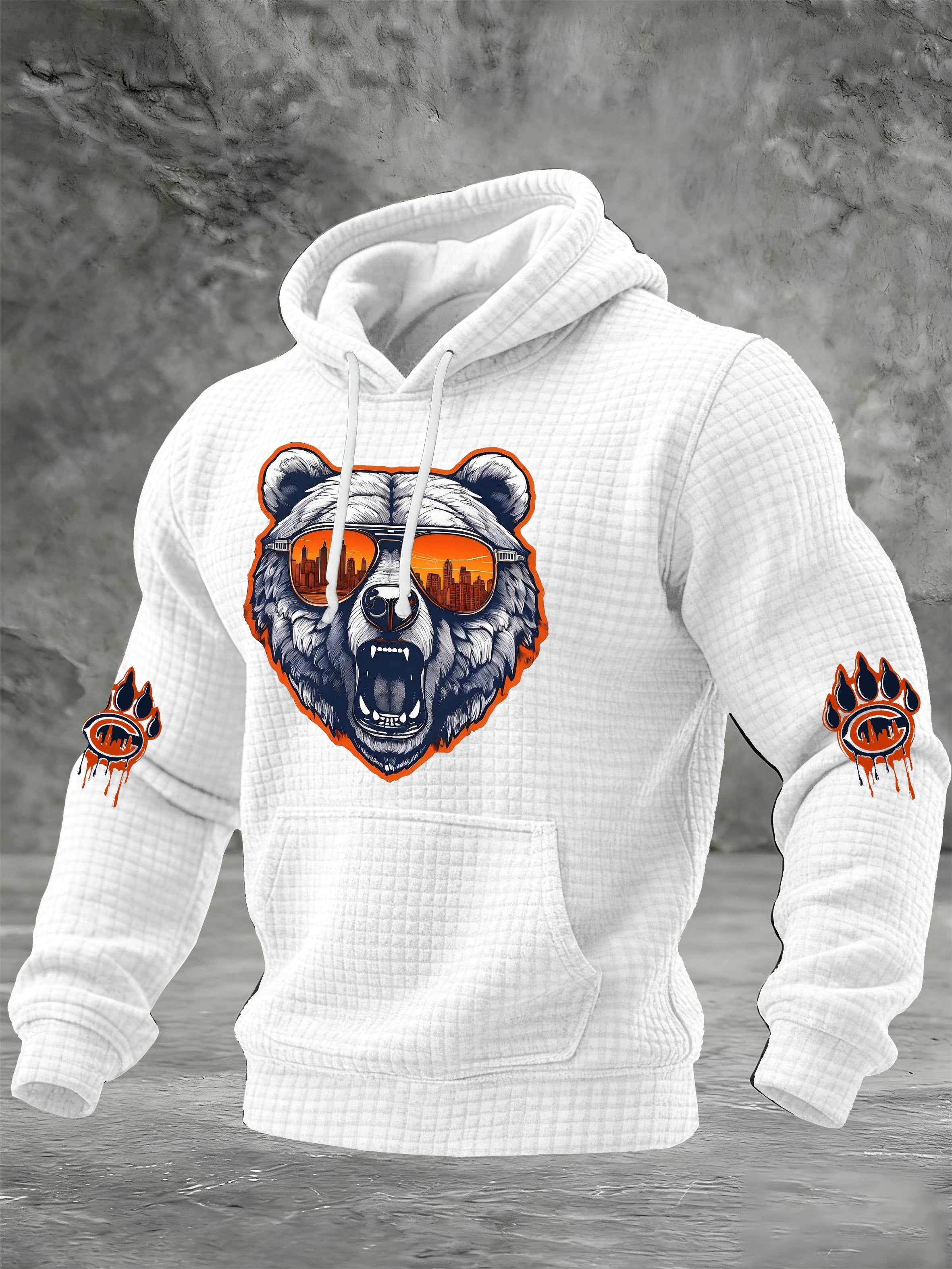 Men'S Casual Printed Hooded Sweatshirt