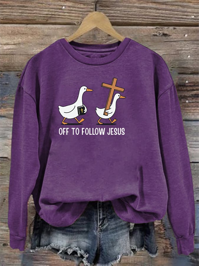 Women's OFF TO FOLLOW JESUS printed Sweatshirt